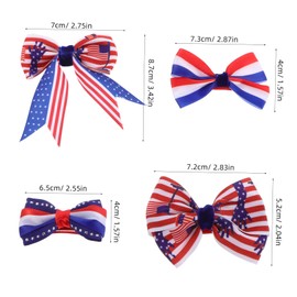 minkissy 8pcs American Flag Hair Clips Patriotic Red Striped Accessories for Independence Day and Memorial Day Celebrations for Women