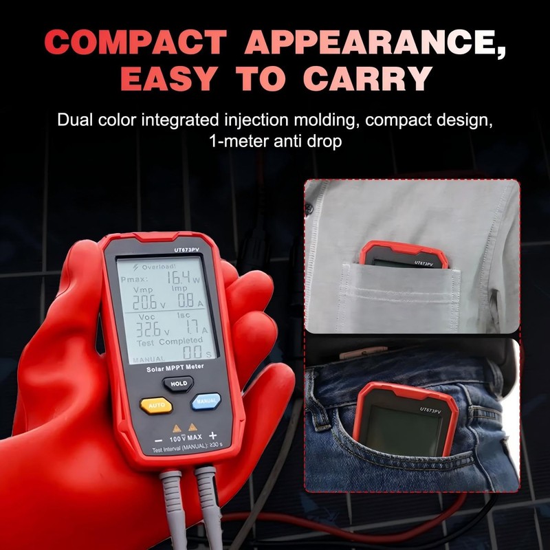 Angchun Solar Panel Tester Meter Photovoltaic Multimeter 800W, Solar MPPT