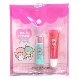 Little Twin Stars [Kids Cosmetics] Lip & Lip Gloss Set/Coral Pink & Red Sanrio