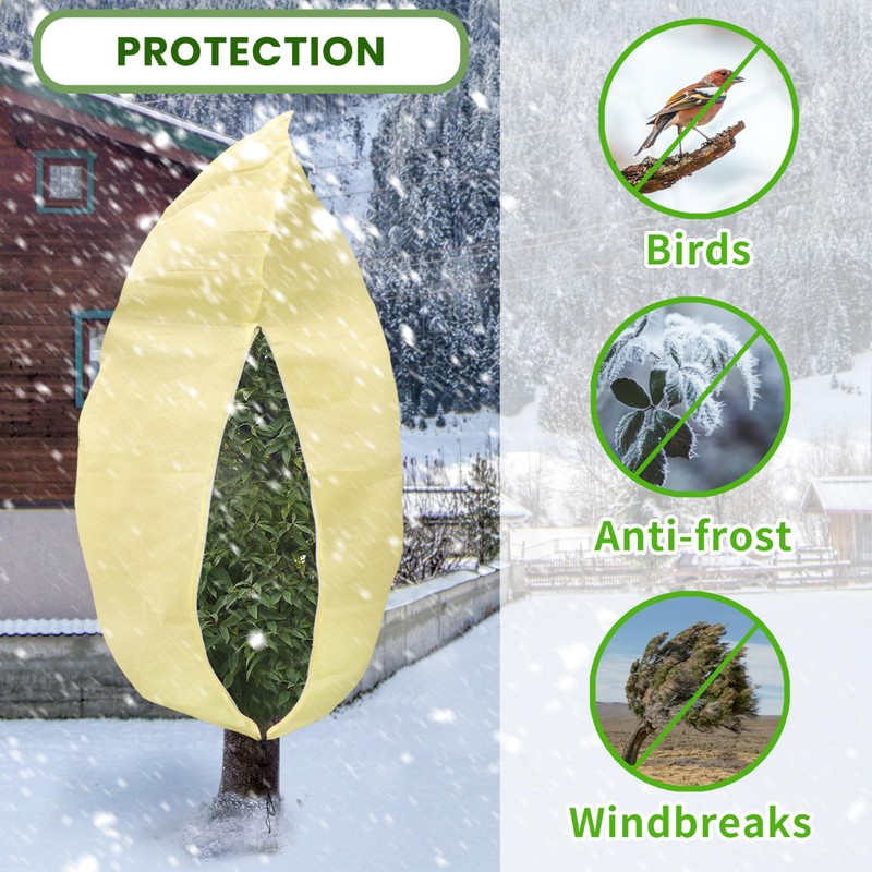 80”(W) x95”(H) Plant Covers Freeze Protection, 2.8oz/yd²Heavy-Duty Tree Covers, 1