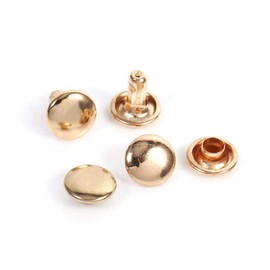 Leather Rivets, Pack of 100 Set sDouble Cap Rivet Metal Leather Craft Repairs Studs Spike Decoration 8 x 8mm (Gold)