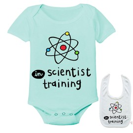 Scientist in Training -Cute Newborn Infant outfit Baby bodysuit onesie & bib