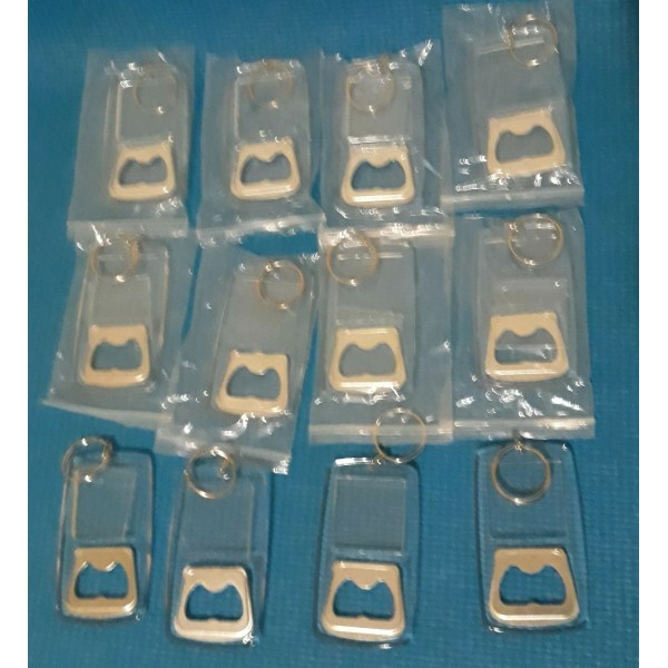Blank Bottle beer opener Keychain personalized promotional products DIY 12pcs