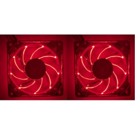 Enermax 80mm x 25mm Twister Bearing Red LED Computer Case 3-pin Fan (Set of 2)