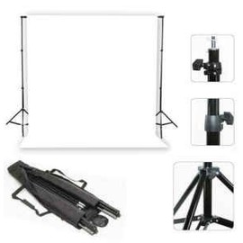 StudioFX Photo Studio Lighting Light kit & Stand / (3) 10' x 10' Muslin Green, White, Black / (2) Black-Silver Umbrella Reflector 33" - K3