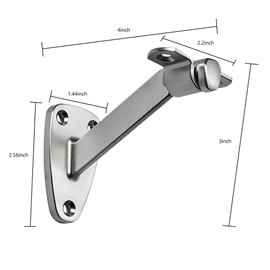 ZAUYX 5 Pack 4 Inch Brushed Satin Nickel Handrail Stair Support,Heavy-Duty handrail Bracket,Stair handrail Stair Support,Bearing Capacity and Suitable for Stairs,corridors,Shopping malls,Buildings