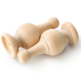 Pinehurst Crafts Decorative Wooden Curtain Rod Finials, Bed Post Finial, Flagpole Topper or for Crafting, 4-1/4 Inch Tall with 3/16 Inch Bored Hole, Pack of 4