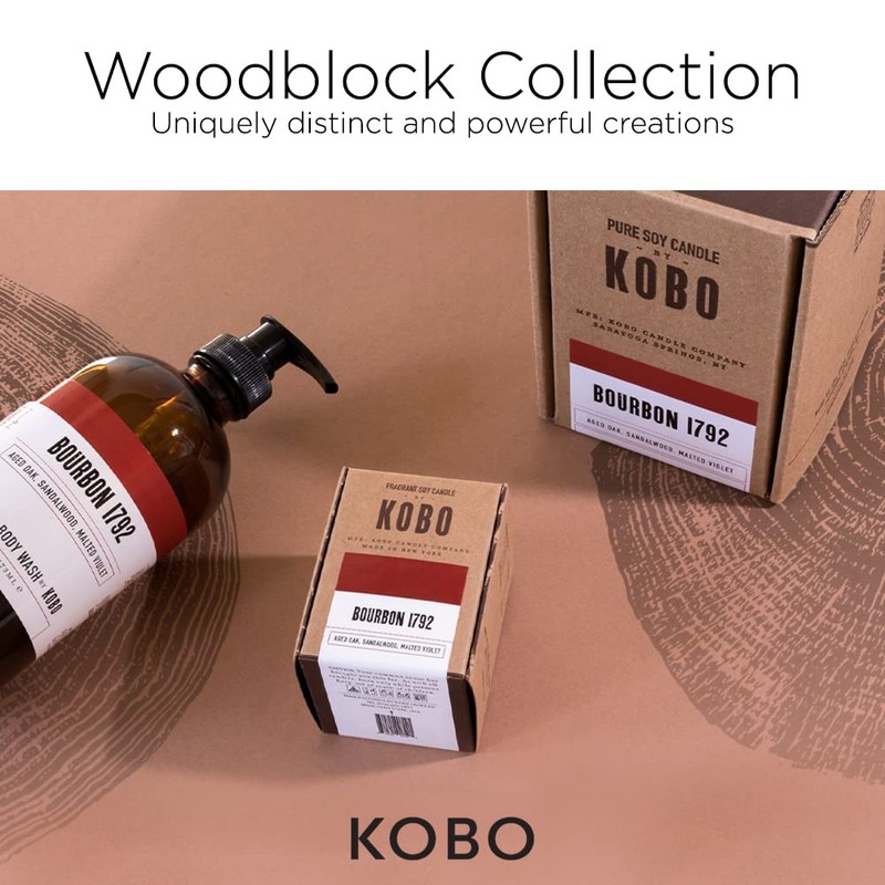 KOBO Bourbon 1792 Scented Candle (15 oz) | 100% Pure