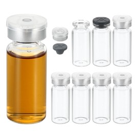 YOKIVE 8 Pcs Sample Vials, Lab Empty Vials | Lab Supplies, Great for Chemistry Lab Chemicals (Transparent, 10-ml)