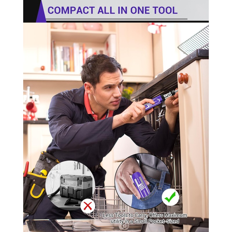 Ratchet Screwdriver Set, 14-in-1 Multi Bit Screwdriver Set, 180° Pivoting
