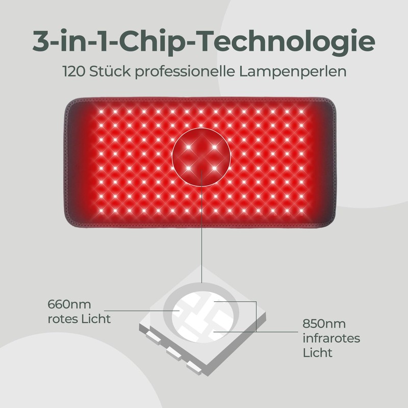pinfriy 120 LED lampada a luce rossa terapia, cintura a