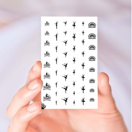 Ballet Dance Mom Nail Decals Stickers Art Designs Ballerina Enthusiasts Nail Decorations Dance Accessories (Clear Vinyl - Cut, Peel, & Stick)