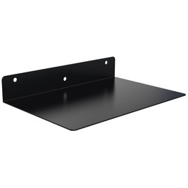 changjiawujin Metal Floating Shelves for Wall Mounted Matt Black,Shelves for Bathroom,Bedroom,Living Room,Kitchen,Hanging Book Shelf/Storage/Room Decor with 20lbs Capacity (Black,12in)