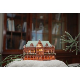 Midene Ceramic Art Tealight Candle Holder Room Decoration Handcrafted Collectible Miniature Light House Town Hall in Bremen, Germany B294N*