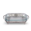 Arthur Court Metal Pyrex Glass Casserole Dish Holder Fleur-De-Lis Pattern