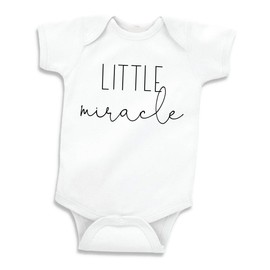 Bump and Beyond Designs Pregnancy Announcement Newborn, Little Miracle (Preemie, White)