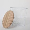 HOMION Modern Round Wire Metal Storage Basket Side Table Bedroom