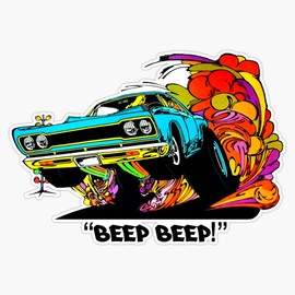 1968 Plymouth Gtx Artwork Bumper Sticker Window Vinyl Decal 5"