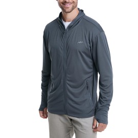 TRAILSIDE SUPPLY CO. Men's UPF50+ Sun Protection Lighweight Running Jackets Full Zip Workout Athletic Jackets Grey Large