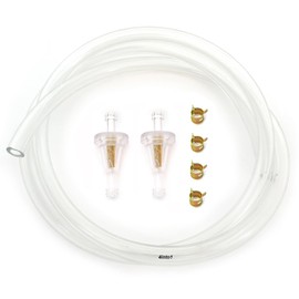 Generic 5 Feet 1/4"" 6mm Clear Motorcycle Fuel Line Kit With 2 Clear Fuel Filter & Clips - Fits Honda Kawasaki Suzuki Yamaha