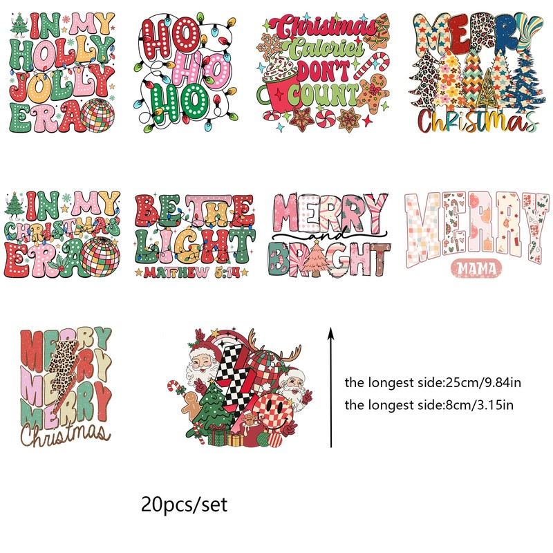 20pcs Iron Merry Christmas