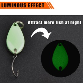Fishing Lure Kits Spoon Spinners for Trout-12pcs Mini Fishing Spinners Lure Kit with Single Hook Colorful Fishing Jig Spoon Lure for Trout Bass Crappie Char Walleye Perch (12pcs Kit-5g/each)
