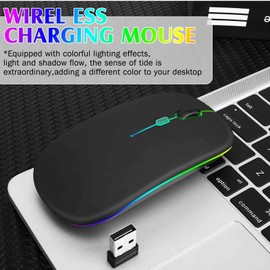 UrbanX Wireless Mouse 2 Pack for BLU S91 Pro/J6S/C7X/S91/G51 – Bluetooth 5.2 & 2.4GHz Rechargeable Laptop Mouse with USB Wireless Adapter, Ergonomic Computer Mouse.