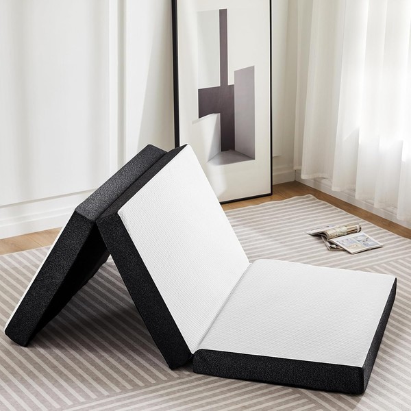 OLIXIS Tri-fold Memory Foam Mattress - 3 Inch Queen Size