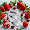 2Pcs Stainless Steel Strawberry Huller Fruit Stem Remover, Picker Leaf