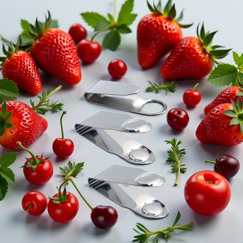 2Pcs Stainless Steel Strawberry Huller Fruit Stem Remover, Picker Leaf
