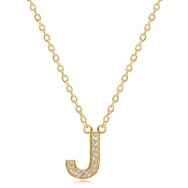 AceLay 18k Gold Plated Initial Necklace for Women, Dainty Gold Necklace Tiny Choker initial Pendant Necklaces, Jewelry Gift for Women (Letter J)