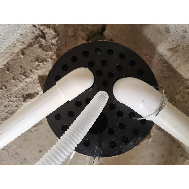 6-1/2 inch Drain Cover with Integrated Ports, Floor Drain with