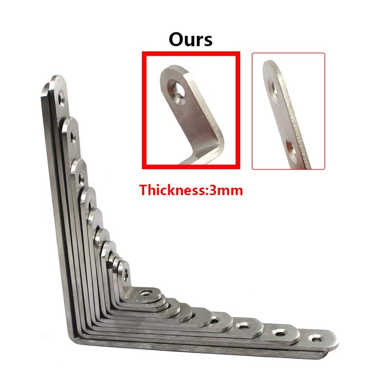 20 Pcs Stainless Steel L Shape Angle Connector with Screws