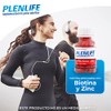 PLENLIFE Gomitas biotina y zinc sin azúcar sabor frutos rojos,