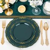 DaYammi 150Pcs Green Plastic Plates with Gold Rim, Green Disposable