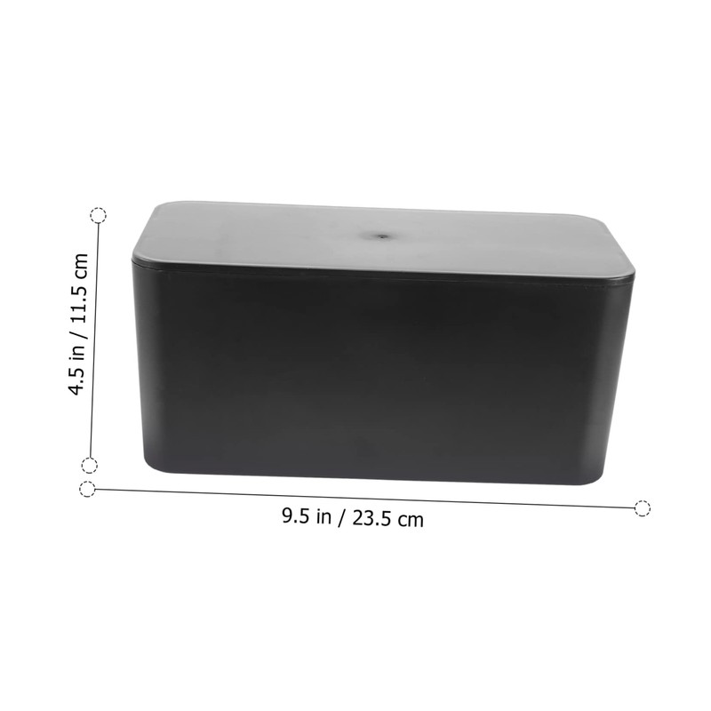 LABRIMP Cable Management Box Organizer Black Plastic Storage Case for