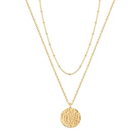 HLMYER Layered Necklaces for Women,Sparkling Rhinestone Gold Pendant Plated Necklace,Adjustable Layered Gold Necklace, Dainty Trendy Coin Pendant Chain Jewelry for Women and Girls Gifts