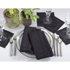 Black Dinner Napkin with Hemstitched Border - 22" Square, 12