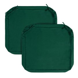 FUNHOME 2 Pack Outdoor Cushion Covers 24" x 24" x 4", No Insert! Water-Resistant Patio Chair Seat Cushion Covers with Zipper and Tie, Replacement Cover Only(Green)