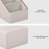 Rose Gold Edge Inlaid Leather Desktop Organizer, Remote Control Holder,Nightstand