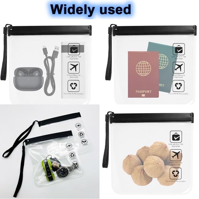 4 Pack Clear Toiletry Bag, Leakproof Airport Security Liquid Bag