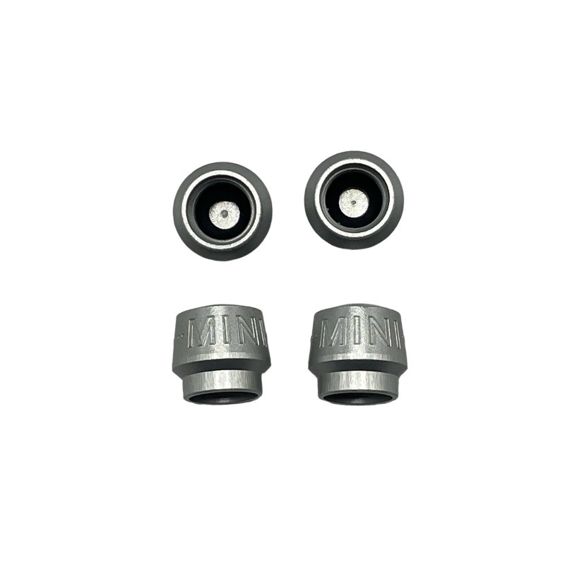 MINI Cooper Emblem Logo Silver Tire Valve Stem Caps Set
