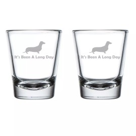 MIP Set of 2 Shot Glasses Glass It's Been A Long Day Dachshund