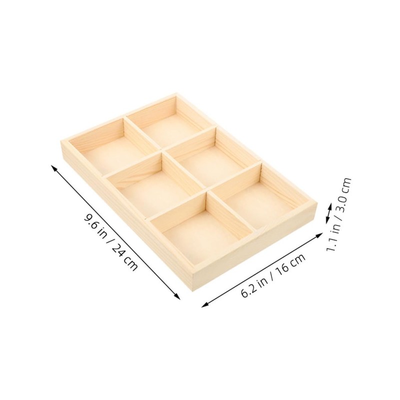 Zerodeko Wooden Storage Divider Box with Compartments Stylish Organizer for