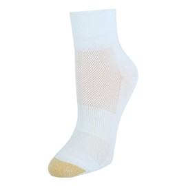 Gold Toe CoolMax - Calcetines tobilleros para mujer (paquete de 3), Blanco, Talla única