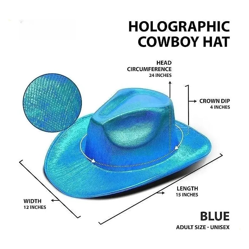 Xz 3pcs Sombrero Vaquero Disfraz Tornasol Fiesta Pride Tr A