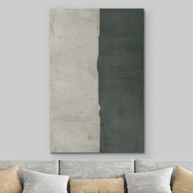 B2T Canvas Print Wall Art Mid-Century Duotone Gray Color Block Collage Abstract Shapes Illustrations Modern Art Decorative Relax/Calm Multicolor for Living Room, Bedroom, Office - 16x24 inches
