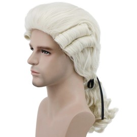 Karlery Women Men Long Wave White Wig Halloween Costume Wig Anime Cosplay Wig
