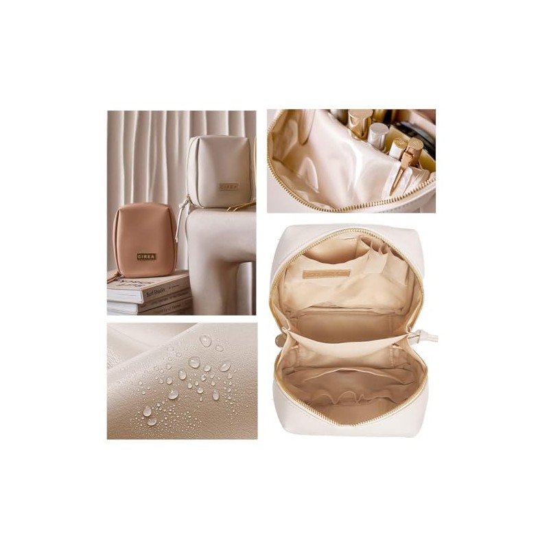 Elegante bolsa de cosméticos portátil para mujer con compartimentos, bolsa