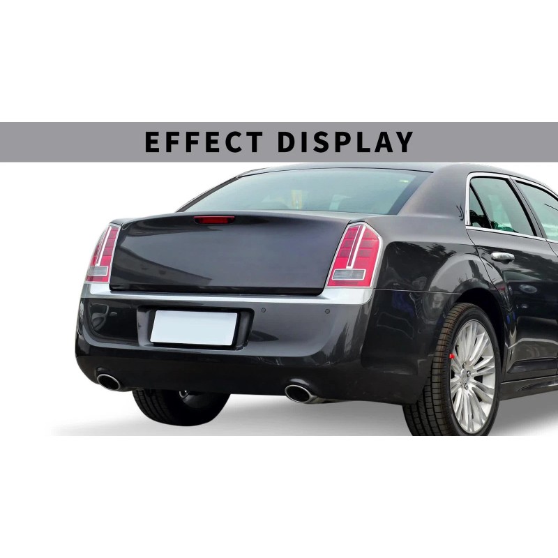 SHINEKA FOR CHRYSLER 300 2011-14 SMOKED TAILLIGHT LAMP PANEL GUARD
